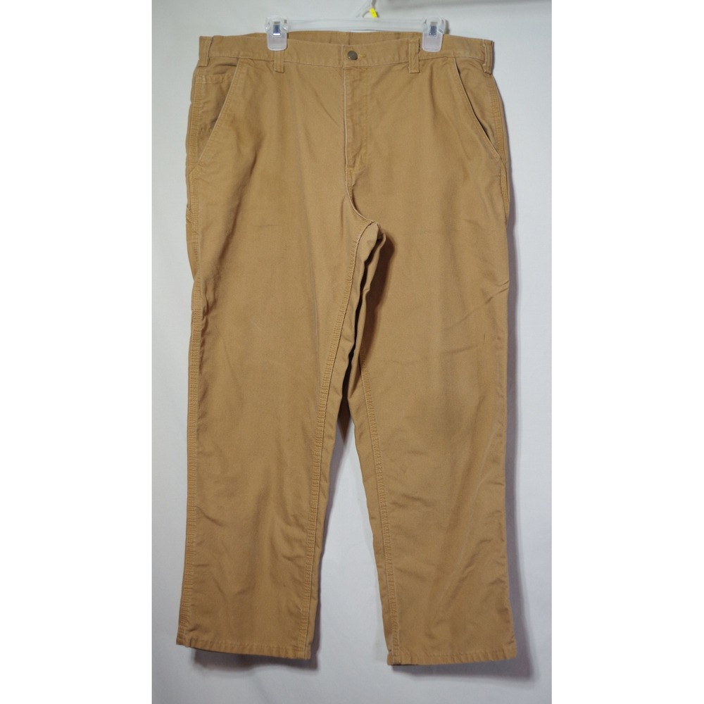 Carhartt Men's 38x30 Tan Canvas Dungaree Fit Work Pants Utility Trousers